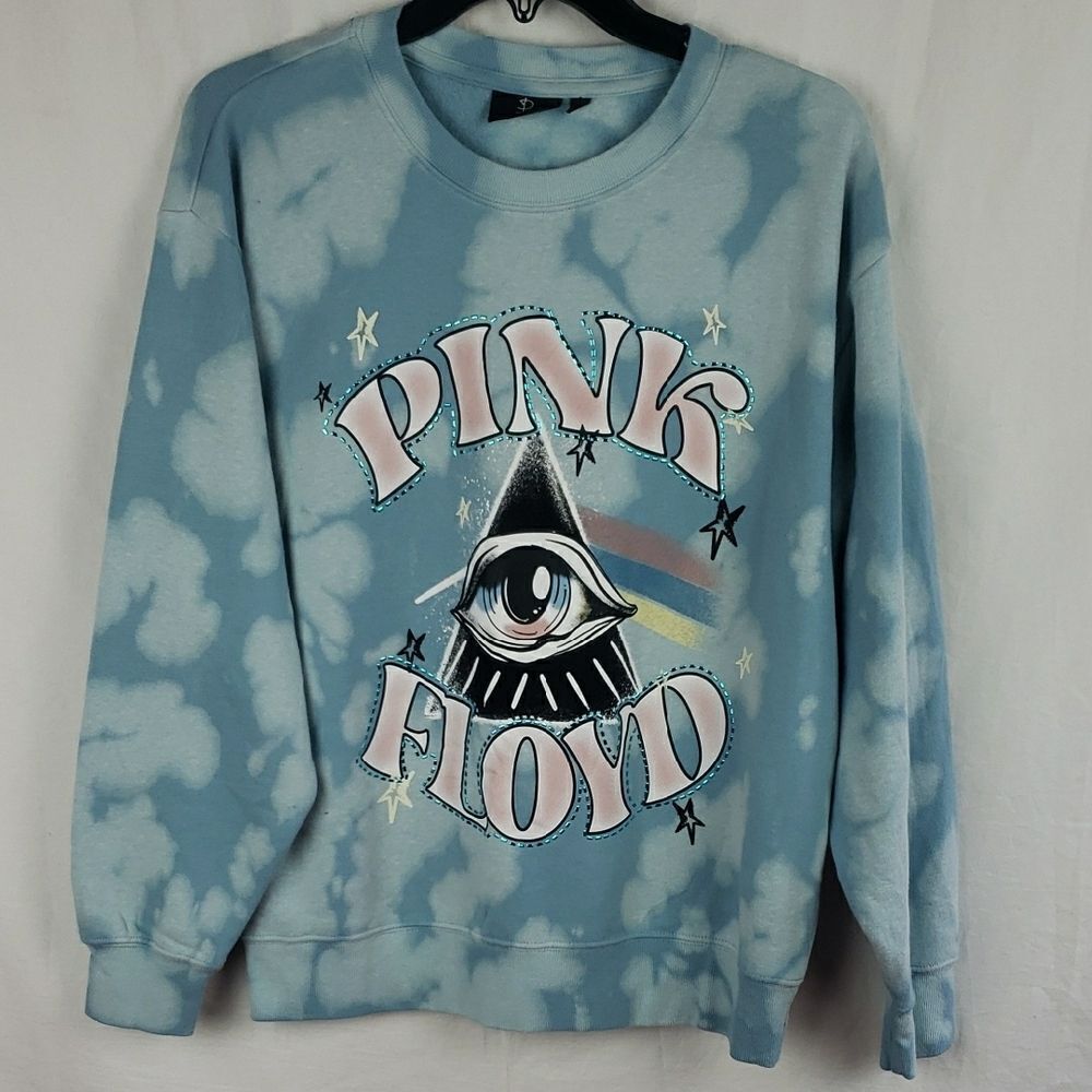 Pink Floyd Women's Medium Blue Tie Dye Sweatshirt